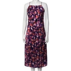 NEW Jason Wu Purple Floral Print Maxi Dress Long Prom Wedding Guest Size Small